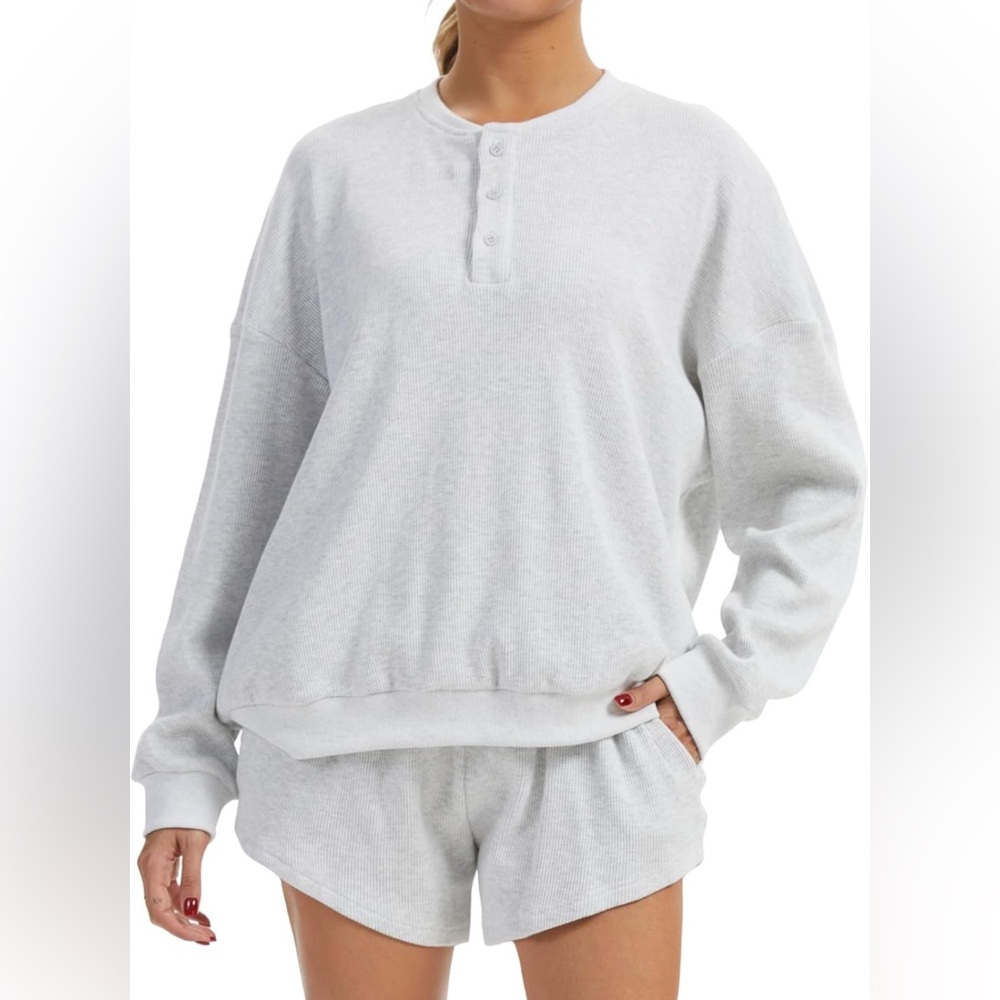 Grey Waffle Knit Set